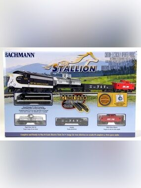 Bachmann The Stallion N Scale Electric Train Set - Black/White/Red